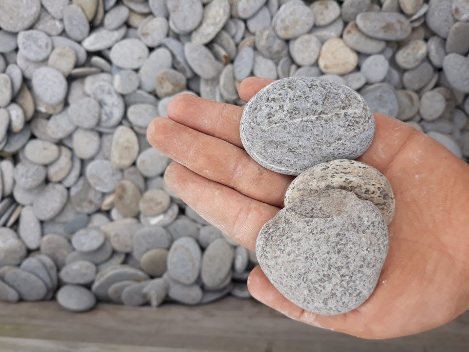 Flat Grey Beach Stones